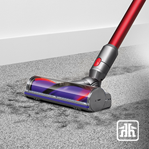 Dyson vacuum on floor or carpet