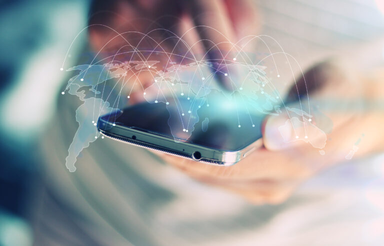 World map connected, social network, globalization business, social media, networking concept.