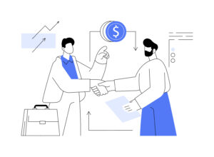 Business-to-business sales abstract concept vector illustration.